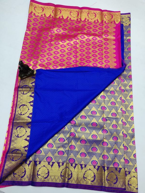 low rate bridal saree in dark blue colour