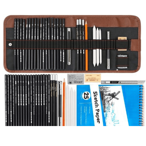 Corslet 35 Pcs Sketching Kit Graphite Charcoal Drawing Pencil Set